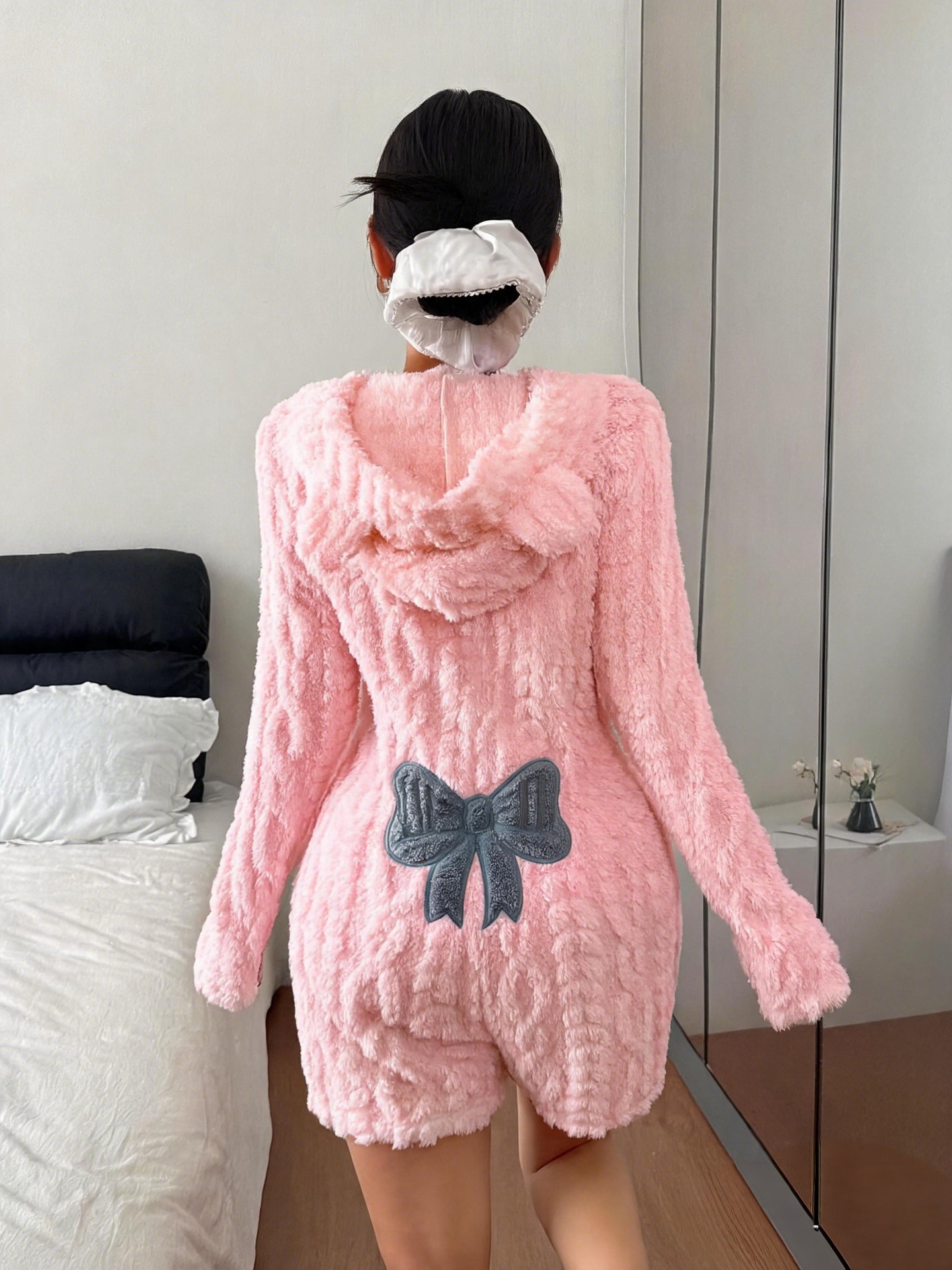 Women's Hooded Plush Jumpsuit - Image 2