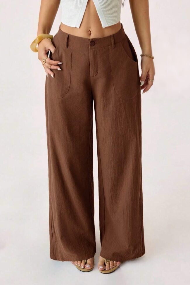The Emmanuelle Mid Waist Pants Detail – La Rose Couture Trousers & Skirts