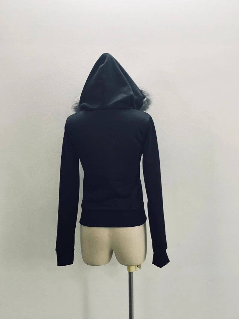 Fleece Lined Hooded Sweatshirt Coat - Image 2