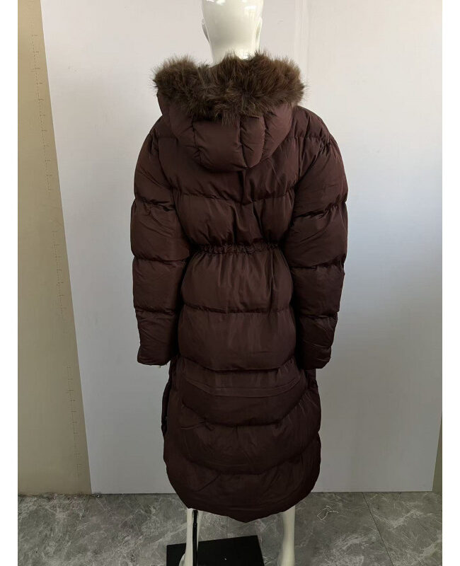 The Romane Long Hooded Cotton Coat Detail – La Rose Couture Coats & Jackets