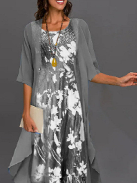 Chiffon Two-Piece Dress Set - Image 3