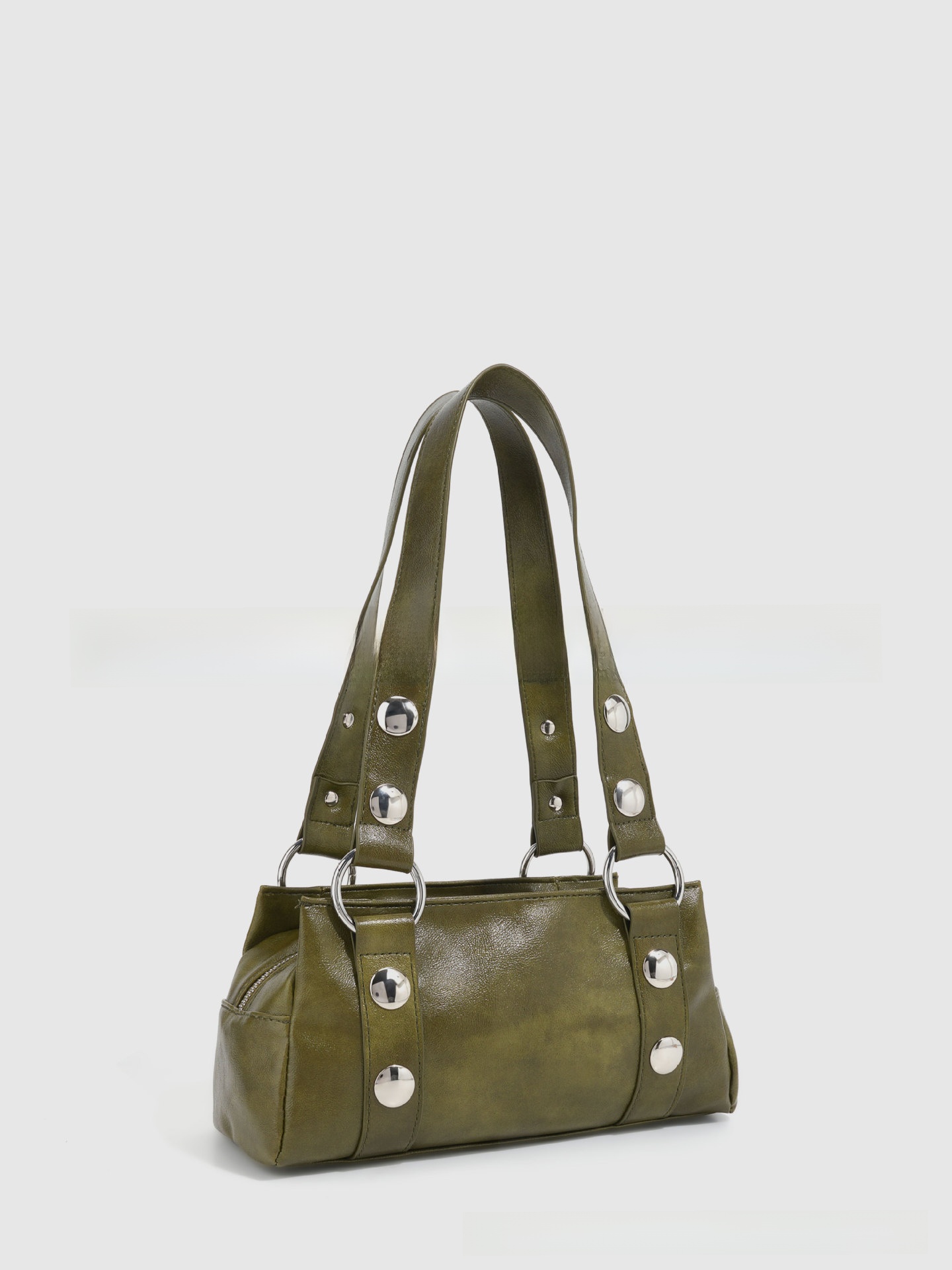 Trendy Rivet Pillow Shoulder Bag - Image 4