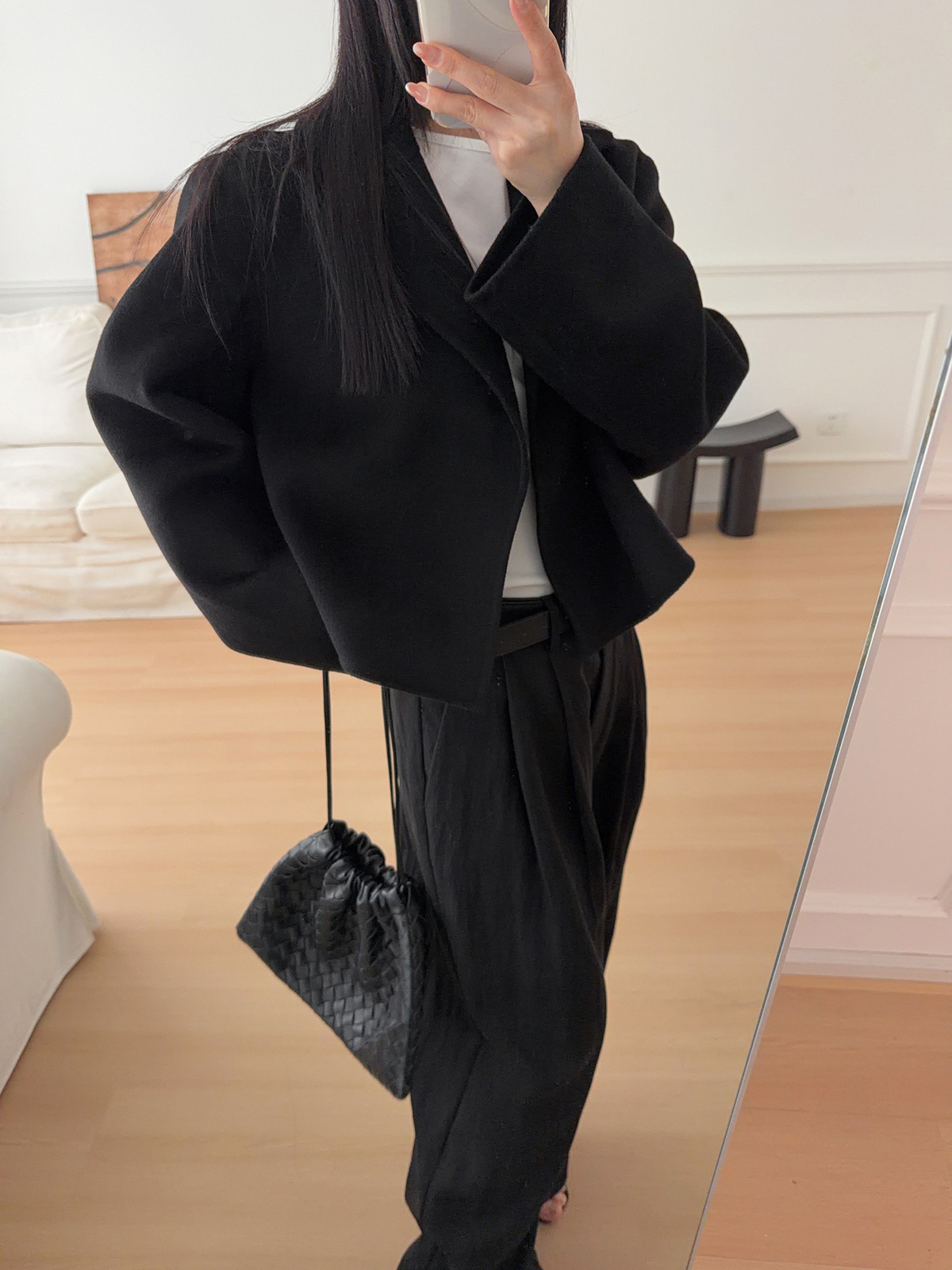 Double-Sided Wool Blend Loose-Fit Coat