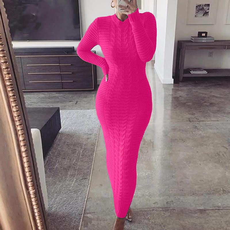 Twisted Long Sleeve Knit Dress - Image 3