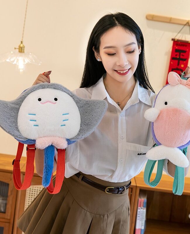 The Tatiana Marine Animal Plush Backpack Detail – La Rose Couture Handbags & Clutches