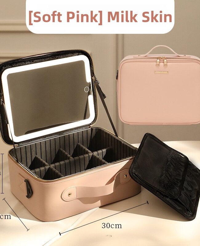 The Dorothee Led Light Makeup Box with Mirror Detail – La Rose Couture Handbags & Clutches