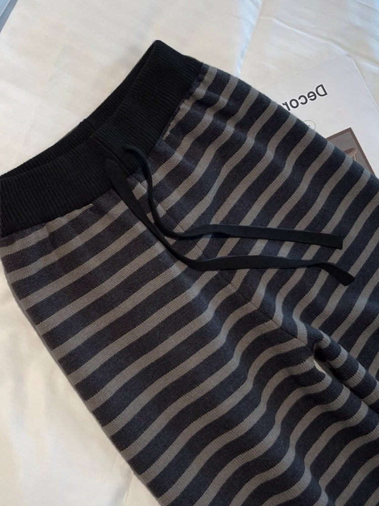 Womens Striped High Waist Wide Leg Pants - Image 5