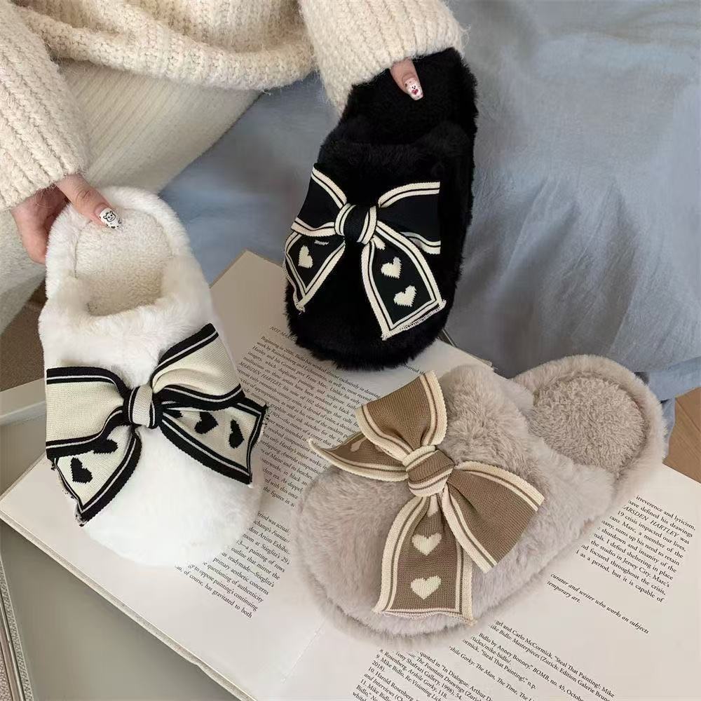 Plush Bow Decor Home Slippers - Image 5