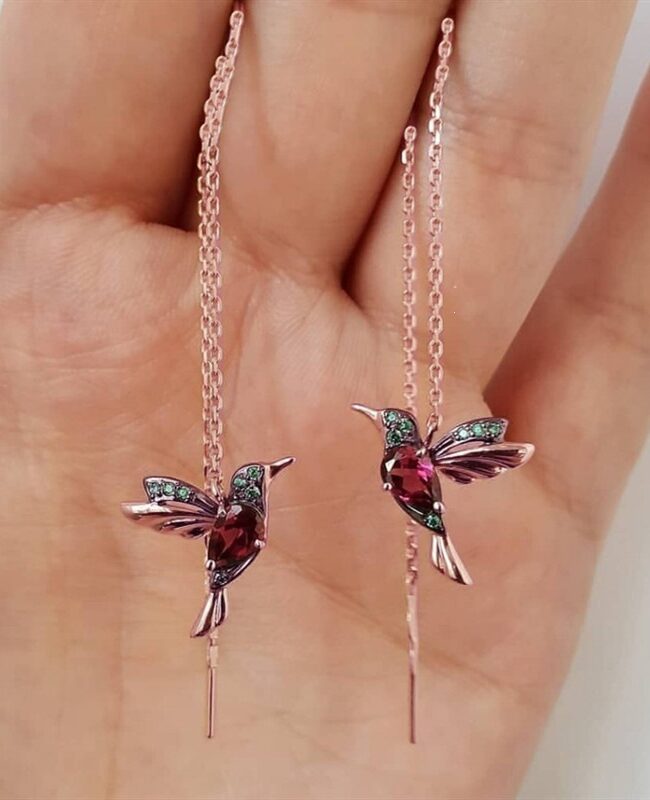The Fleur Cute Bird Earrings Copper Inlaid with Zircon – La Rose Couture Jewellery & Accessories