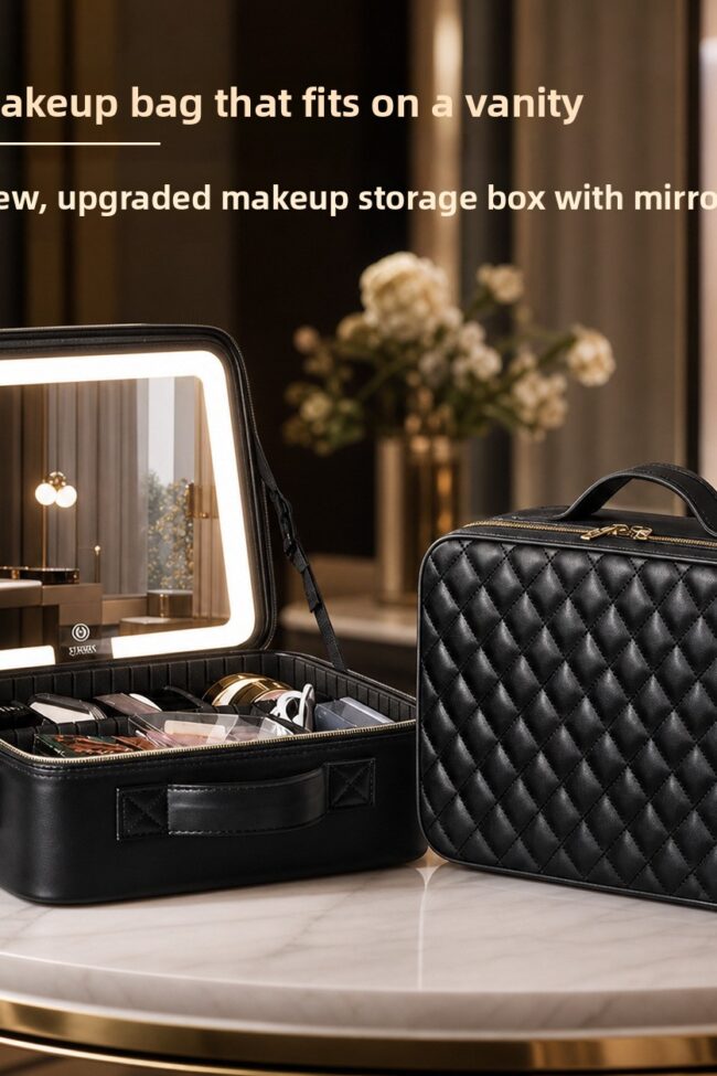 The Hermione Portable Led Makeup Box with Mirror – La Rose Couture Handbags & Clutches