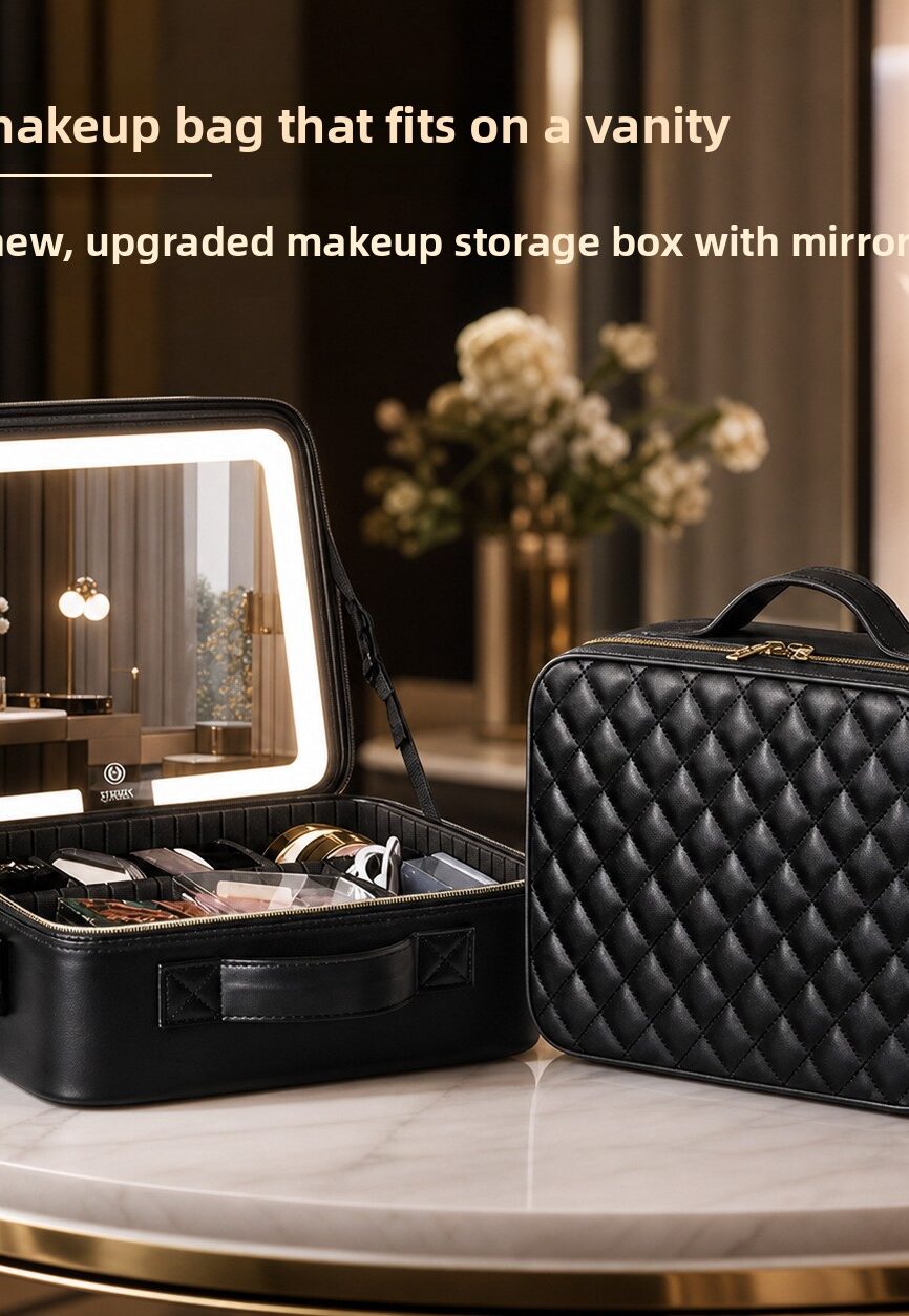 Portable LED Makeup Box with Mirror