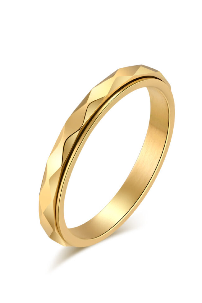 The Constance Geometric Rotating Titanium Steel Ring Detail – La Rose Couture Jewellery & Accessories