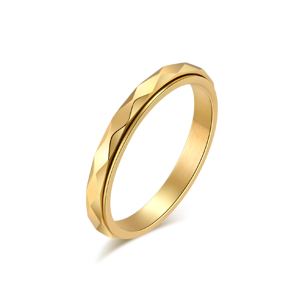 Geometric Rotating Titanium Steel Ring - Image 5