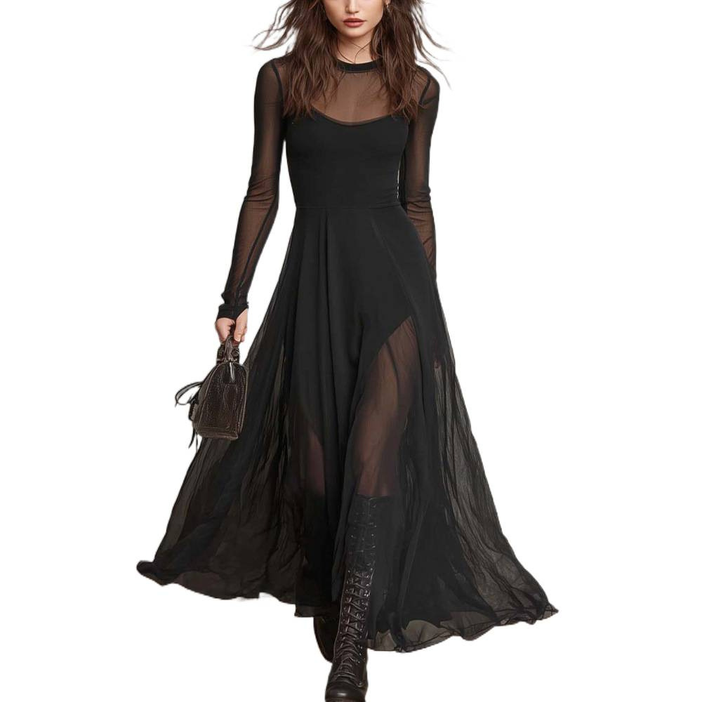 Elegant Long Sleeve Mermaid Dress - Image 3