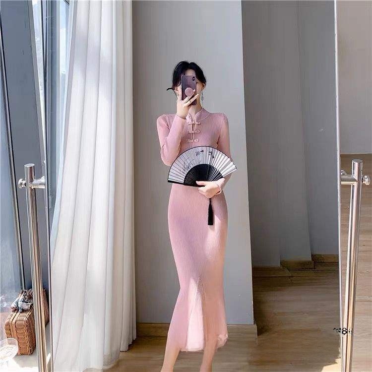 Retro Slim-Fit Knit Mermaid Dress - Image 3