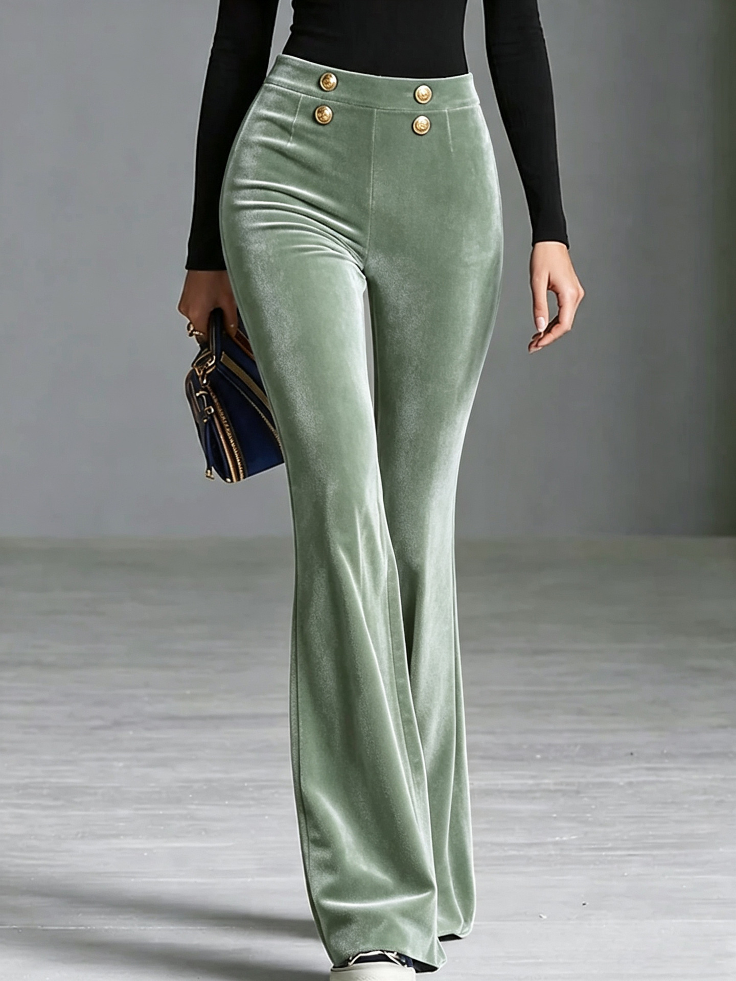 Velvet HighWaisted Flared Trousers - Image 5
