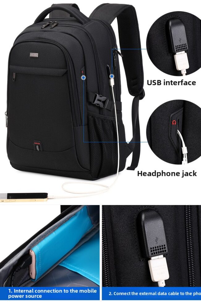 The Prudence Large Capacity Waterproof Laptop Backpack Detail – La Rose Couture Handbags & Clutches