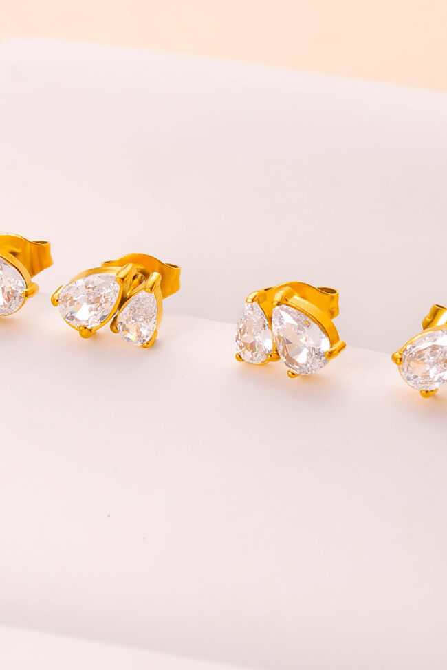 The Cassandre Heart Shaped Zircon Stud Earrings Detail – La Rose Couture Jewellery & Accessories