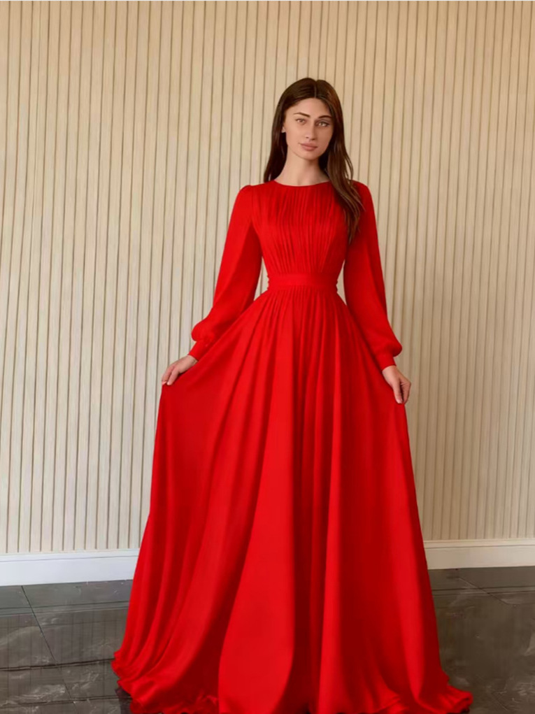French Palace Style Chiffon Flared Princess Dress - Image 4