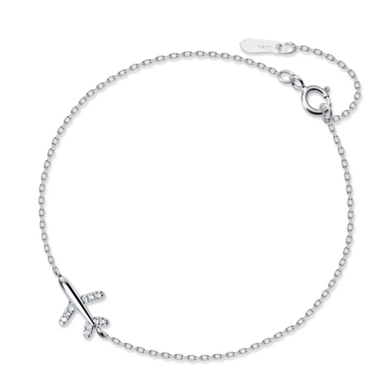 Airplane Design Zircon Bracelet for Women - Image 3