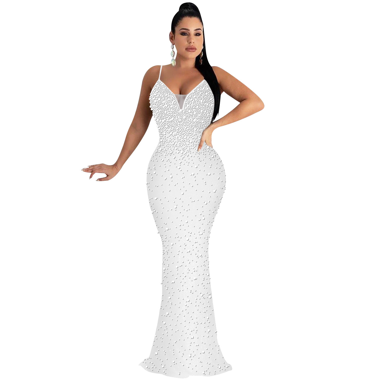 Elegant Beaded Sling Dress - Image 4