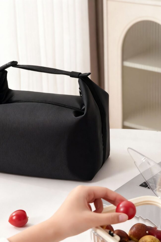 The Helene Simple Portable Insulated Lunch Bag Large Capacity Leakproof Thermal Tote Detail – La Rose Couture Handbags & Clutches