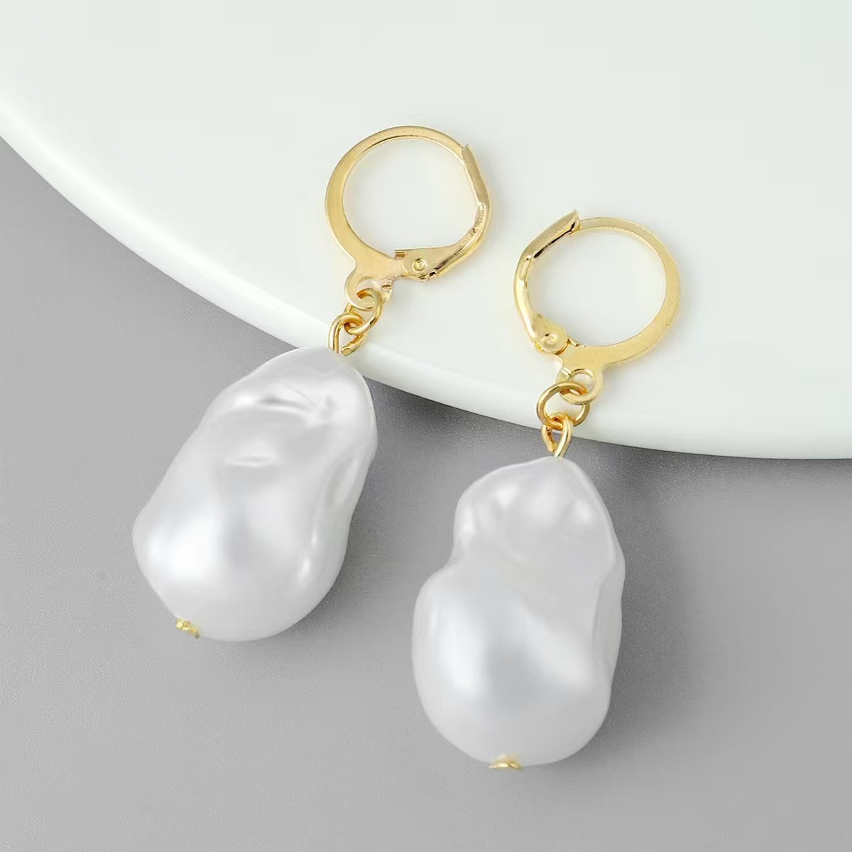Irregular Baroque Pearl Earrings - Image 5