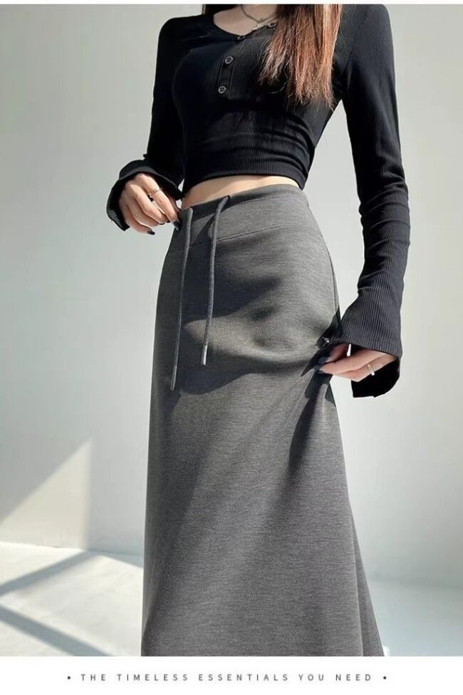 The Sabine High Waist Straight Cut a Line Skirt Detail – La Rose Couture Trousers & Skirts