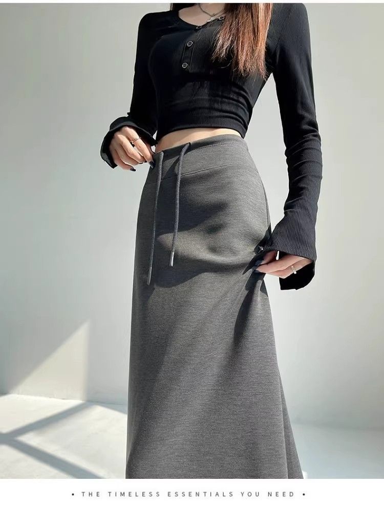 Womens High Waist Straight Cut A-Line Skirt - Image 5