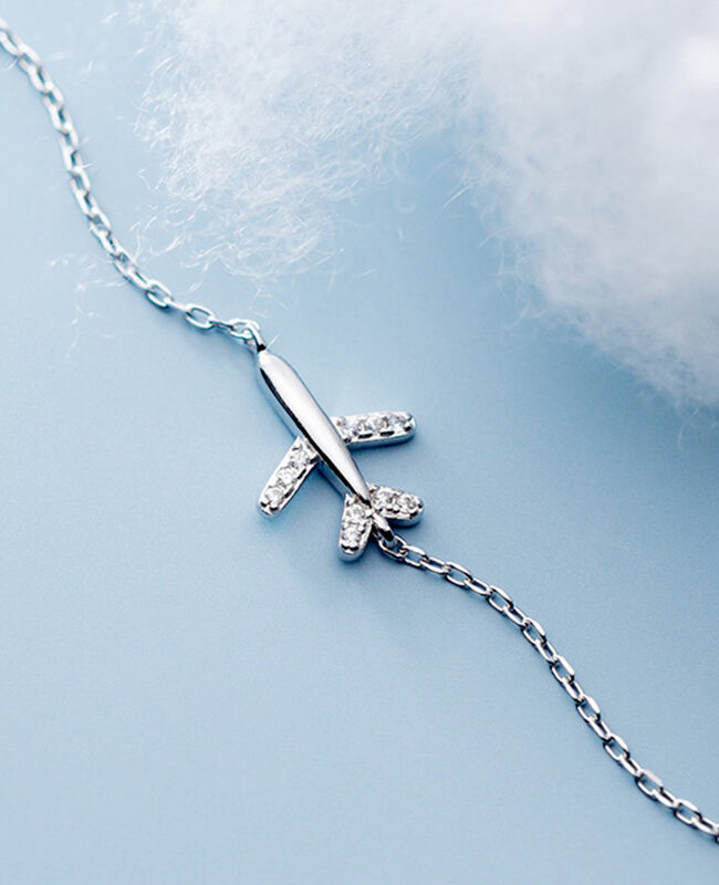 The Agathe Airplane Design Zircon Bracelet Detail – La Rose Couture Jewellery & Accessories