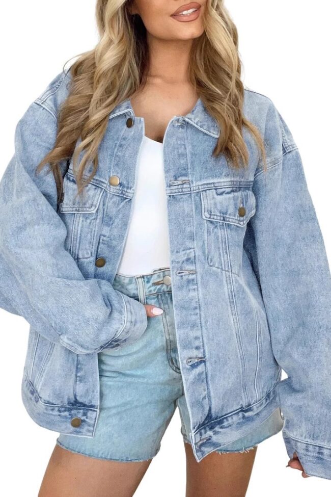 The Estelle Denim Button Front Jacket – La Rose Couture Coats & Jackets
