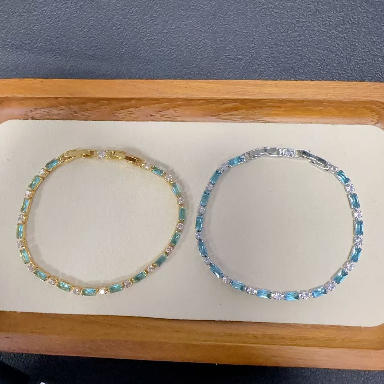 light blue bracelet female niche color matching couple jewelry - Image 2
