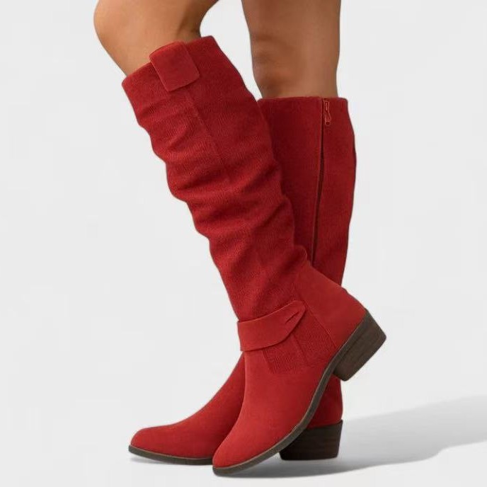 Side-zipper burnout high-top women’s boots - Image 4