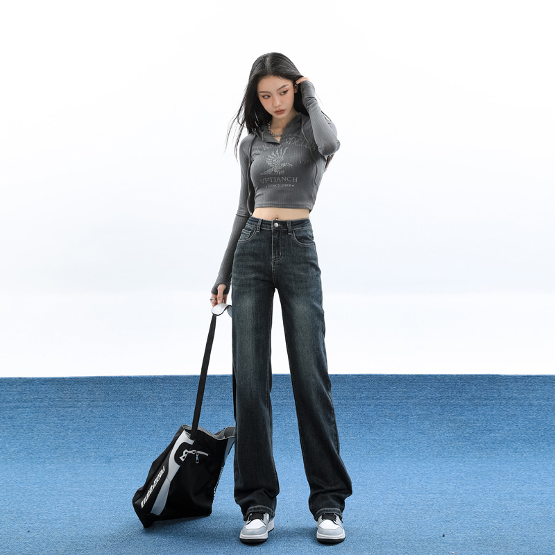 High Waisted Straight Leg Jeans for Women Slimming Cigarette Pants - Image 5