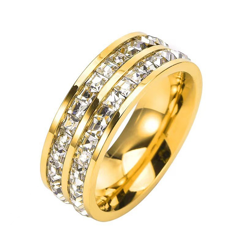 Titanium Steel Starry Sky Square Diamond Ring - Image 2