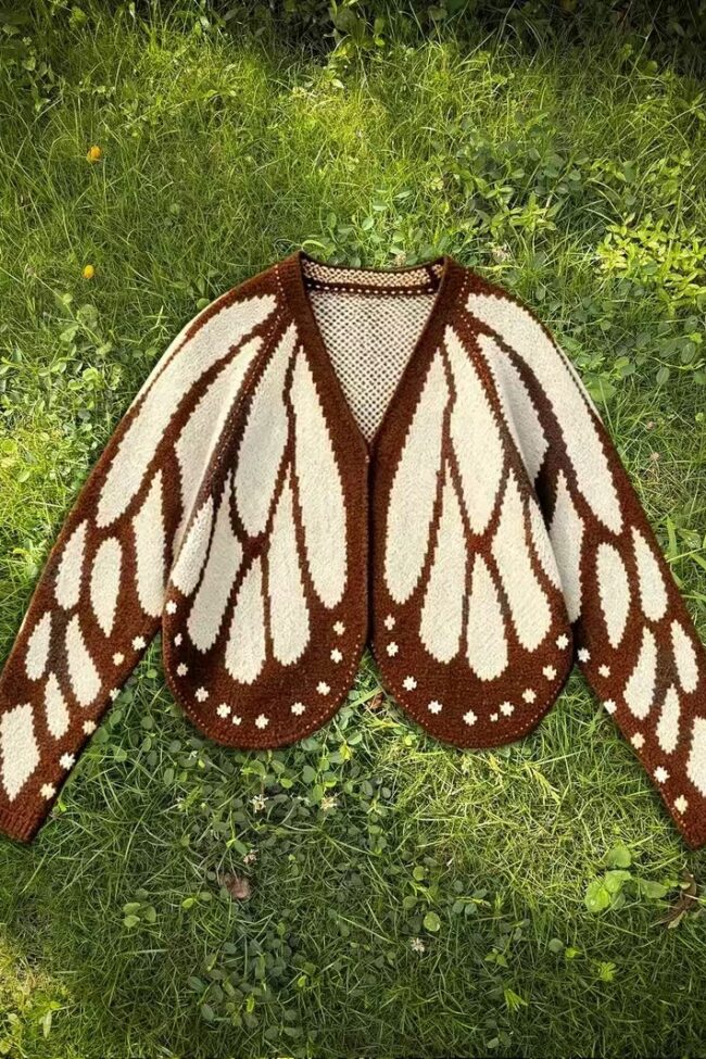 The Nina Butterfly Batwing Sleeve Knit Cardigan Detail – La Rose Couture Coats & Jackets