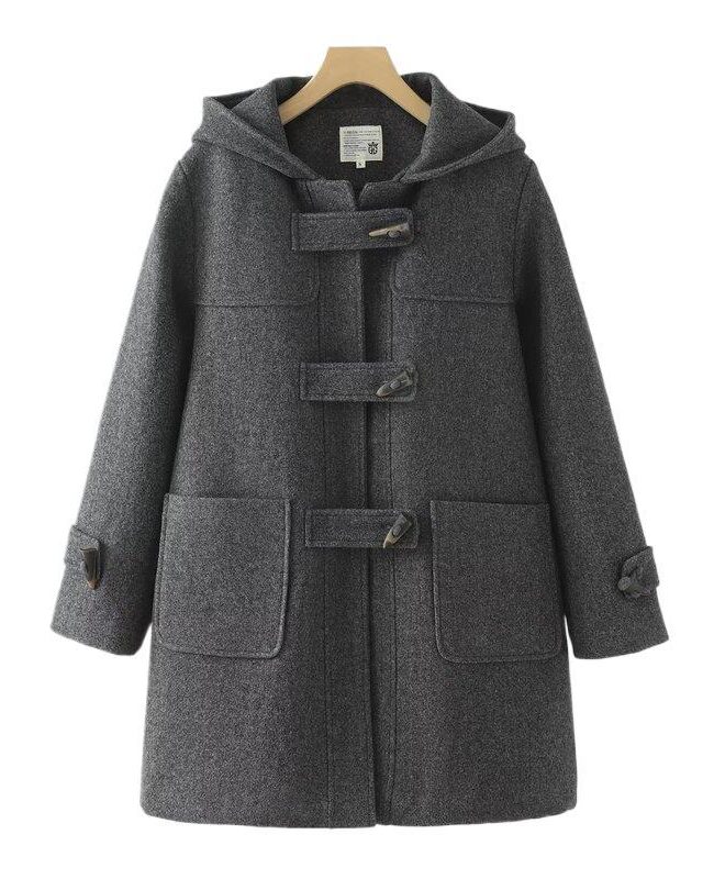 The Sixtine Hooded Mid Length Lapel Woolen Coat Detail – La Rose Couture Coats & Jackets