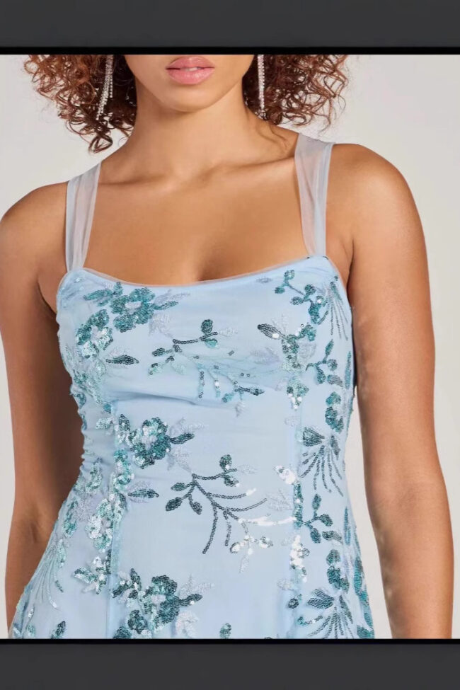 The Melanie Sling Sequin Slim Fit Dress Detail – La Rose Couture Dresses & Gowns