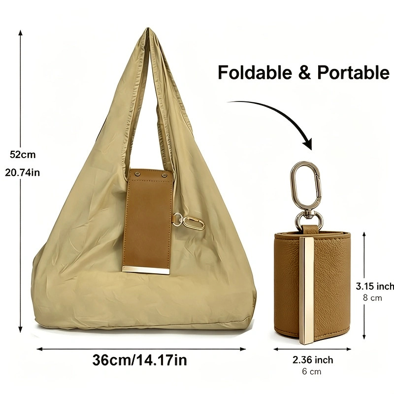 Nylon Tote Bag with Keychain Organizer - Image 4