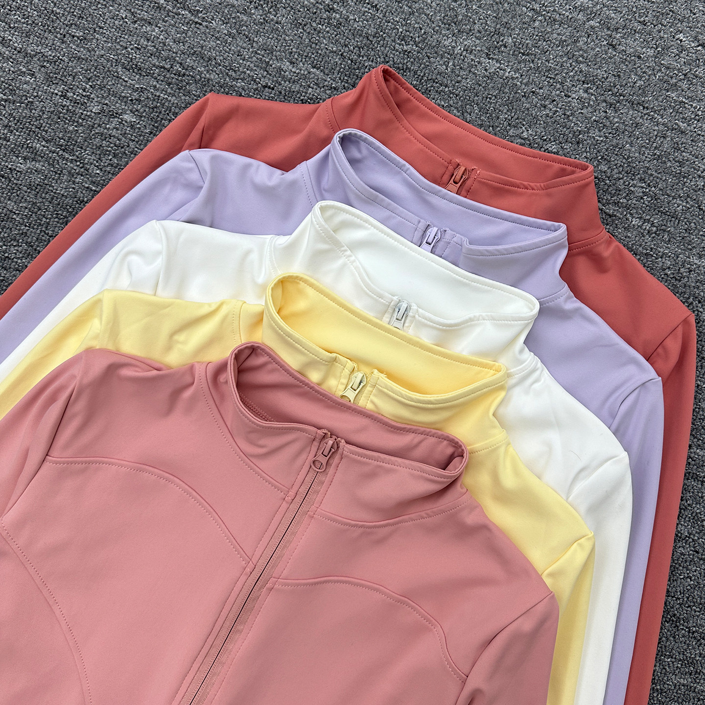 Womens Stand Collar Sports Jacket with Thumb Holes - Image 3