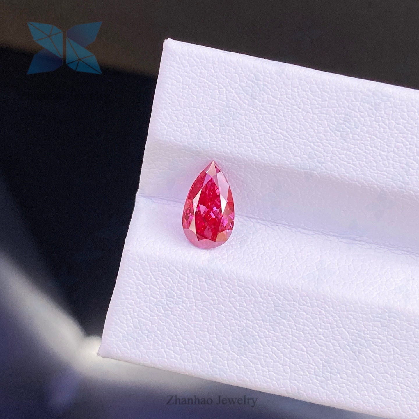 Pearl-shaped colored diamond ring - Image 3