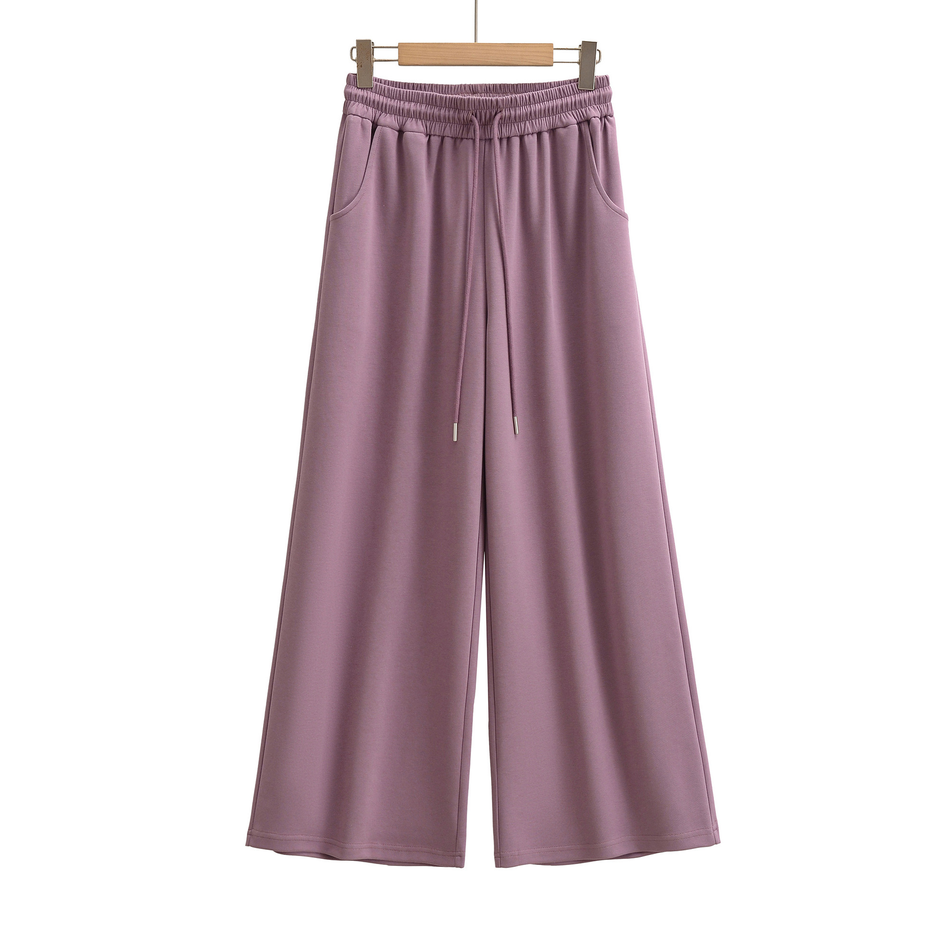 Drawstring Elastic Waist Straight Pants for Women - Image 5