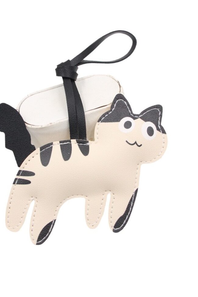 The Gaia Cute Kitten Pu Leather Backpack Pendant Electroplated Bag Charm Luggage Accessory Detail – La Rose Couture Handbags & Clutches