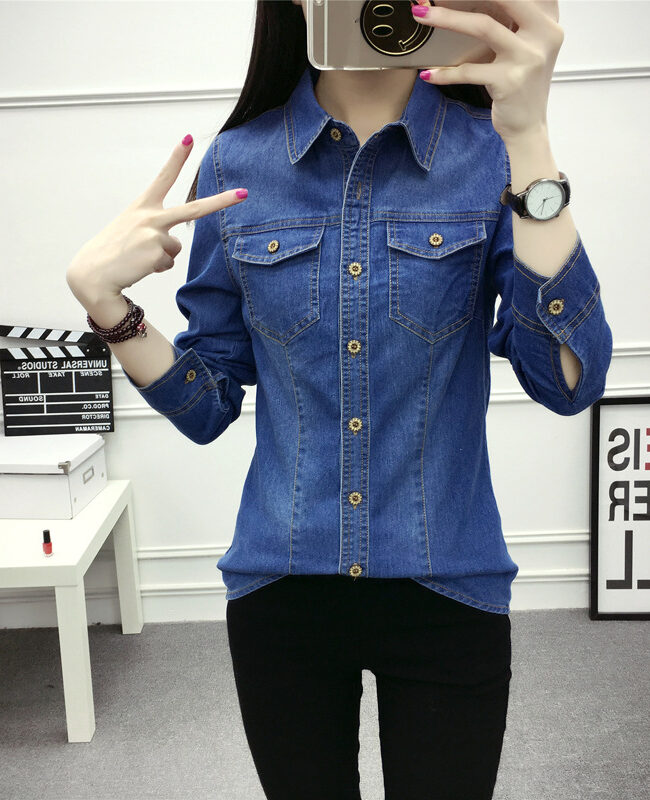 The Astrid Denim Shirt Detail – La Rose Couture Tops & Blouses