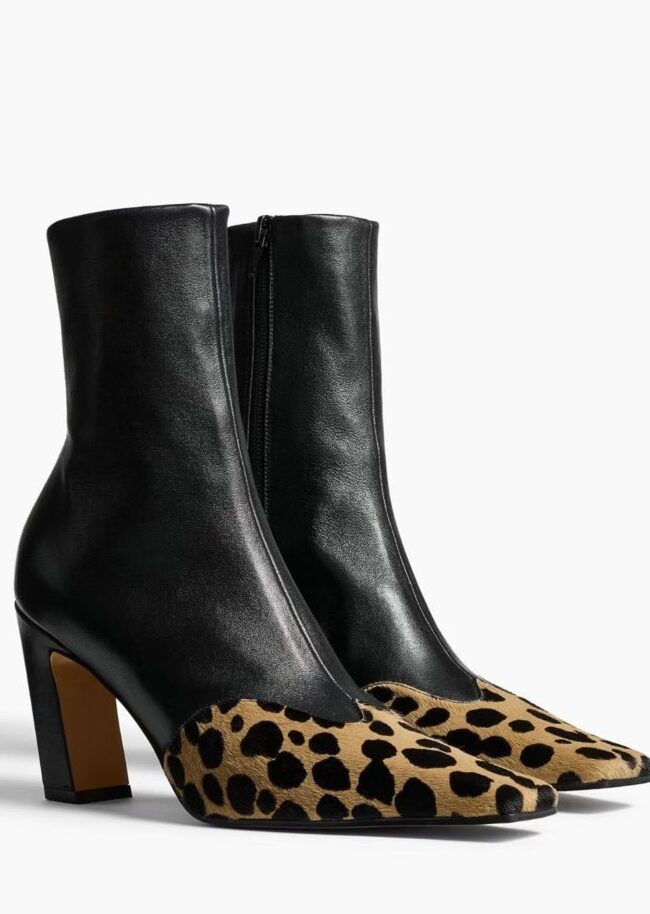 The Roxane Elegant Cowhide Pointed Toe Ankle Boots Low Heel Slip on Elastic Booties Detail – La Rose Couture Shoes & Footwear
