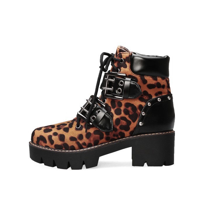Womens Suede Lace Up Ankle Boots - Image 3