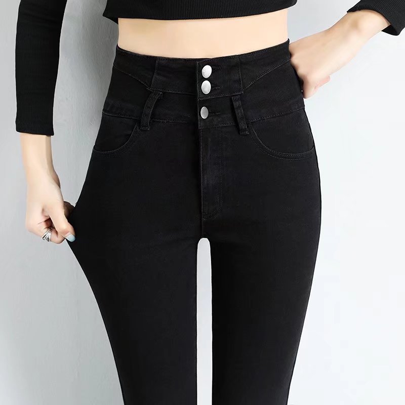 Womens High Waist Fleece Lined Pencil Pants