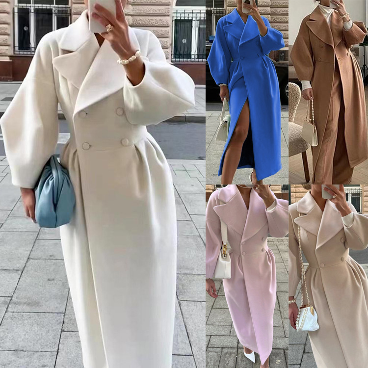 Retro Lantern Sleeve Tweed Coat