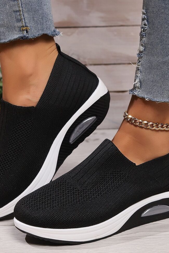 The Amelie Breathable Fly Knit Slip on Rocking Shoes with Air Cushion Detail – La Rose Couture Shoes & Footwear