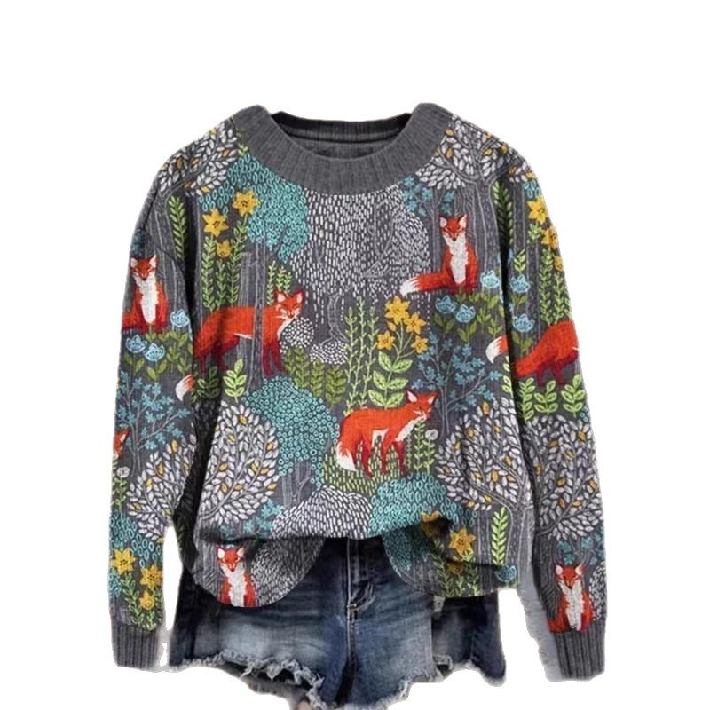 Print Long-Sleeve Women's Sweatshirt - Image 5